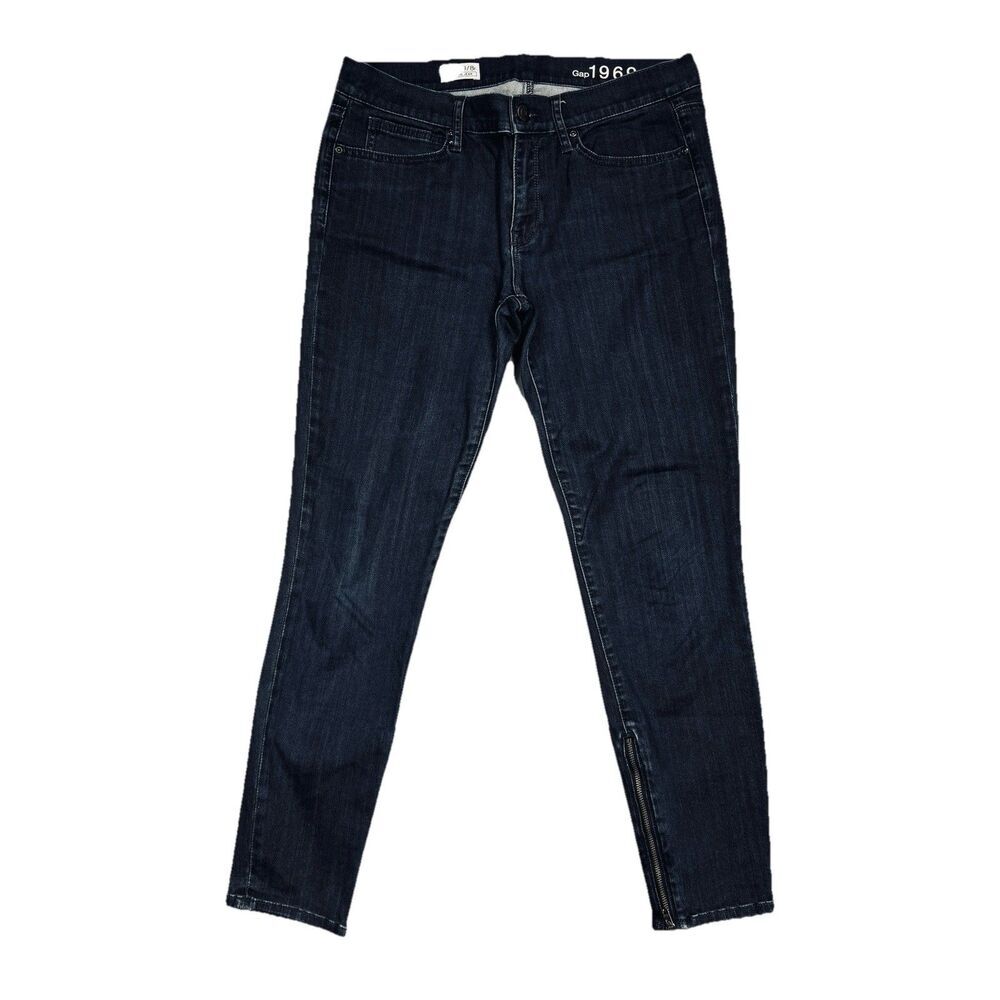 Gap Legging Jeans Womens 29/8 Blue Zip Ankles Stretch Denim Measures 32 x 27